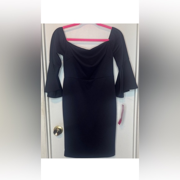 Betsey Johnson Off-Shoulder Navy Blue Dress - Picture 2 of 7